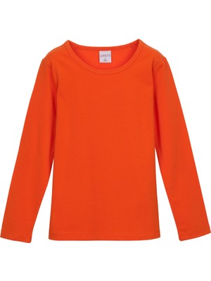 Kiremit Basic Mevsimlik Likralı Uzun Kollu Kız Çocuk Tişört