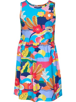 Lovetti Kız Çocuk Sunny Garden Desen Kolsuz Elbise