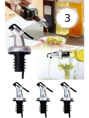 Sihirlicin Çok Amaçlı Kapaklı Şişe Ucu Servis Aparatı Damlalık Yağdanlık Tıpa Tapa Mantar 3'lü