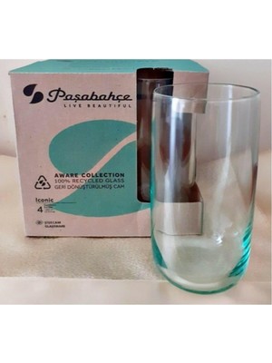 Paşabahçe Aware Iconic 4lü Yeşil Meşrubat Bardağı 365CC 365CC Iconıc