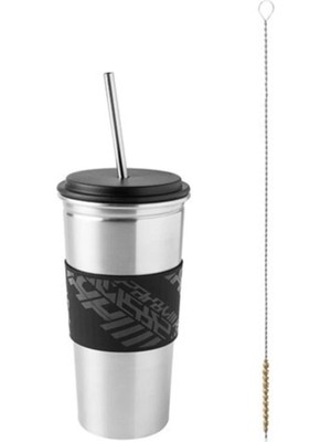 IKEA Lanespelare Kapaklı ve Pipetli Bardak Siyah