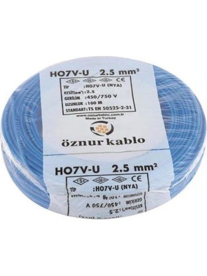 Öznur 2,5'luk Nya Kablo 100 Metre Mavi Nya