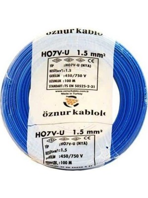 Öznur 1,5'luk Nya Kablo 100 Metre Mavi Nya