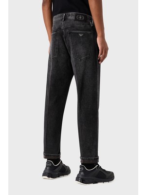 Emporio Armani J69 Streç Pamuklu Düşük Bel Loose Fit Boru Paça Jeans Erkek Kot Pantolon 6R1J69 1dqvz 0006