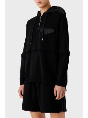 Emporio Armani Pamuklu Relaxed Fit Çıkarılabilir Kollu Kapüşonlu Sweat Erkek Sweat 6R1MBV 1jwpz 0999