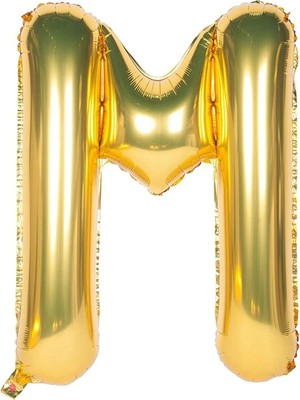 Dizayn Parti Evi Harf Balon M Gold - 16 Inc / 40 cm Goldm