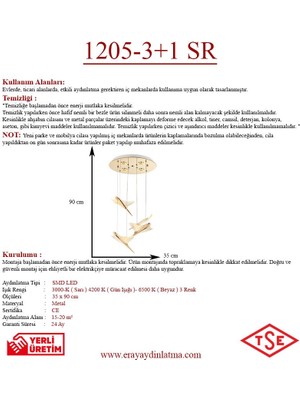 Eray Aydınlatma 1205-3+1 4lü Sarkıt Led Avize