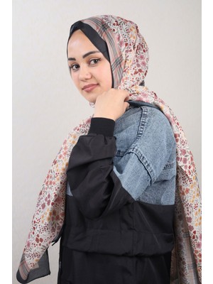 Modakaşmir  Quare Desenli Geniş 80X185 Cm. Fresh Şal - Desen-03 - Renk-06 -93