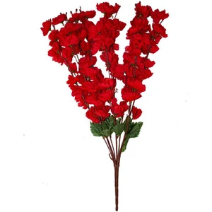 Güleç Yapay Çiçek Yapay Bahar Dalı 9'lu Kırmızı