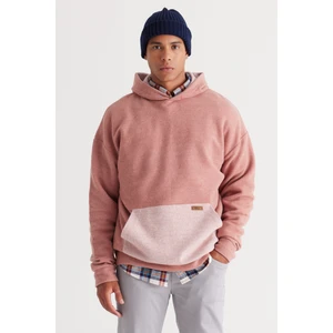 Altınyıldız Classics Erkek Gul Kurusu Melanj Oversize Bol Kesim Içi Polarlı 3 Iplik Kapüşonlu Sweatshirt