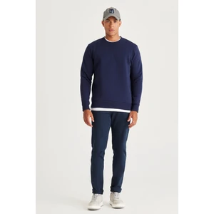 Altınyıldız Classics Erkek Lacivert Standart Fit Normal Kesim Içi Polarlı 3 Iplik Bisiklet Yaka Pamuklu Sweatshirt