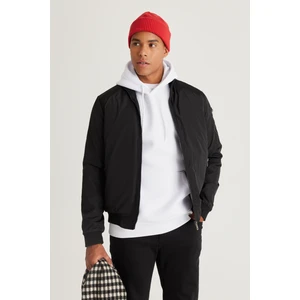 AC&Co / Altınyıldız Classics Erkek Siyah Standart Fit Normal Kesim Dik Yaka Mont