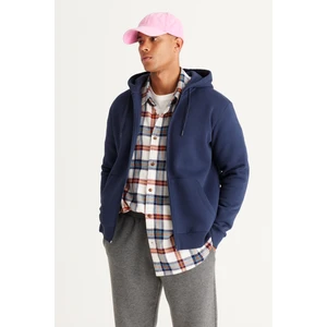 Altınyıldız Classics Erkek Lacivert Standart Fit Normal Kesim Içi Polarlı 3 Iplik Kapüşonlu Fermuarlı Sweatshirt Ceket
