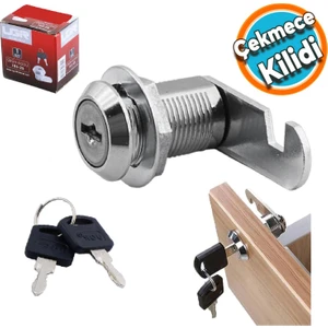 Dolap Mandallı Çekmece Kilidi 2 Anahtarlı Metal Mobilya Dolap Kilidi