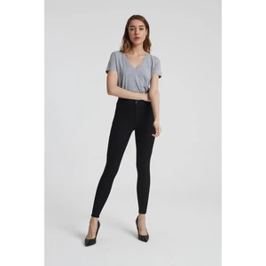 Cross Jeans Janıe Siyah Yüksek Bel Önü Cepsiz Jegging Jean Pantolon C 4520-042