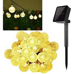 Sge Teknoloji Güneş Enerjili Kristal 7 Metre 50 LED Sarı Bahçe Yılbaşı Parti Balkon Süsü Aydınlatma Lambası