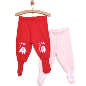 HelloBaby Basic Kız Bebek 2li Çoraplı Pijama Pantolon Kız Bebek