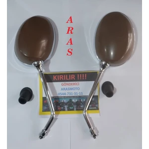 Araro Cappucino 125 cc - 50 cc Ayna Takımı Kahve Renk (Koyu Kahve )- Arasmoto