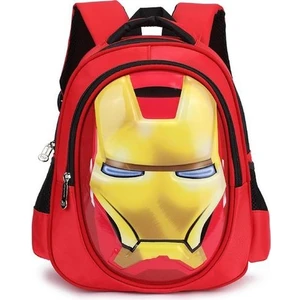 Iron Man Desen Baskılı Anaokulu Çantası - Kırmızı (Yurt Dışından)