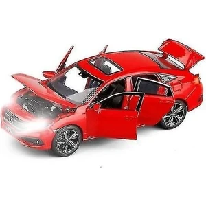 1/32 Oyuncak Araba Honda Civic Metal Alaşım Döküm Minyatür Modeli Simülasyon Ses Işık Sedan (Yurt Dışından)