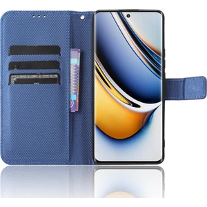 Realme 11 Pro 5g / 11 Pro 5g Pu Deri Telefon Kılıfı Elmas Doku Stand Cüzdan Şok Geçirmez Kapak (Yurt Dışından)