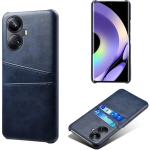 Realme 10 Pro Plus 5g Pu Deri Kaplamalı Sert Pc Anti-Çizelge Anti-Çizelge Kılıfı Çift Kart Yuvaları Kaymaz Koruyucu Arka Kapak (Yurt Dışından)