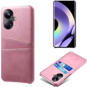 Realme 10 Pro Plus 5g Pu Deri Kaplamalı Sert Pc Anti-Çizelge Anti-Çizelge Kılıfı Çift Kart Yuvaları Kaymaz Koruyucu Arka Kapak (Yurt Dışından)