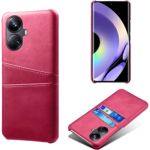 Realme 10 Pro Plus 5g Pu Deri Kaplamalı Sert Pc Anti-Çizelge Anti-Çizelge Kılıfı Çift Kart Yuvaları Kaymaz Koruyucu Arka Kapak (Yurt Dışından)