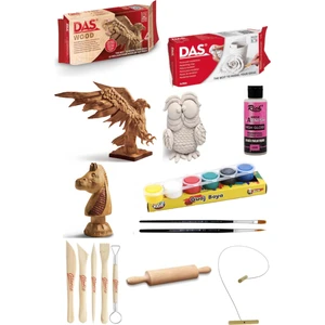 Das Wood 350 gr Modelling Clay Ahşap Modelleme Das 500 gr Beyaz Ebeşuar Kil Seti
