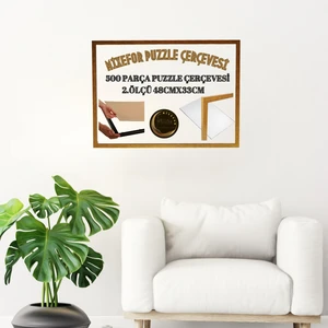 Puzzle Çerçevesi  260 Parça ve 500 Parça  48CM x 33 cm Renk Altın  Ön Yüzey Kırılmaz Antireflektif