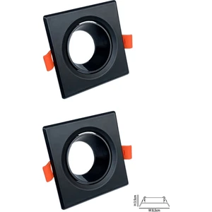 AC Aydınlatma GU10 Dekoratif Kare Plastik Kasa Siyah 2 Adet