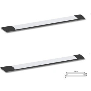 AC Aydınlatma 36W Siyah LED Bant Armatür Beyaz Işık 2 Adet