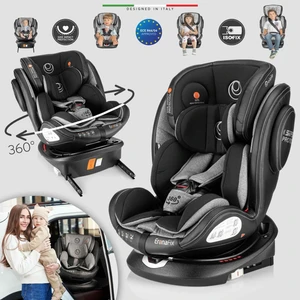 Eronafix 360° Dönebilen Isofixli Oto Koltuğu 0-36 kg Gri-Siyah