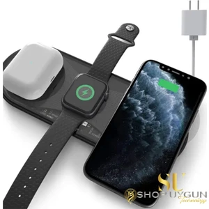 Shop Uygun  3in1  Wireless Şarj Standı - Apple iPhone Uyumlu – Watch Uyumlu – Airpods Kulaklık