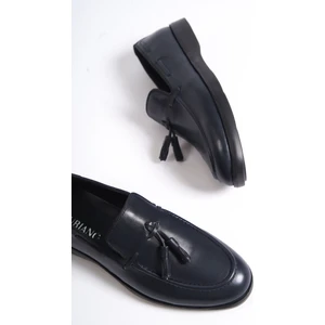 MBD100-LCV Lacivert Hakiki Deri Püsküllü Erkek Loafer & Günlük Ayakkabı