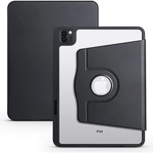 Case 4U Apple iPad Air 10.9 2022 (5.nesil) Tablet Kılıf Termik Kalem Bölmeli Dönebilen Standlı Pu Deri Arkası Yumuşak Silikon 360 Tam Koruma Siyah