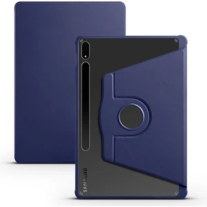 Case 4U Samsung Galaxy Tab S7 Fe Lte (T737-T736-T733-T730) Tablet Kılıf Termik Kalem Bölmeli Dönebilen Standlı Pu Deri Arkası Yumuşak Silikon 360 Tam Koruma Lacivert