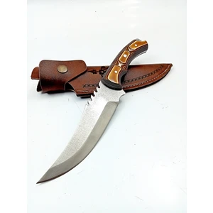 Tırtıklı Paslanmaz Çelikten Avcı Bıçağı , Av ve Kamp Bıçağı , Kişisellleştirilebilir Hediye , Full Tang Bıçak