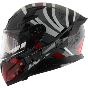 Apex Hex-2 Kask Cool Grey Red Gloss