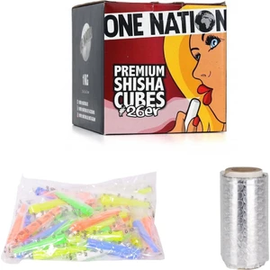 One Nation Nargile Kömürü One Nation #26ER + Sipsi + Rulo Nargile Folyosu Eko Set Malibravo