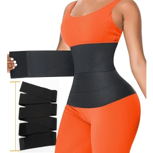 Waist Trainer Bel Inceltici Sıkılaştırıcı 4 mt Kum Saati Bel Korsesi - Unisex - Siyah