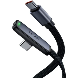 CA-3360 65W Type-C To Type-C Açılı Hızlı Şarj & Data Kablosu 1.2m - Siyah