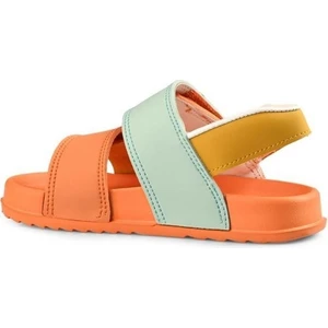 Krixi Phlon Hafif Taban Cırtlı Çocuk Sandalet Turuncu Yeşil