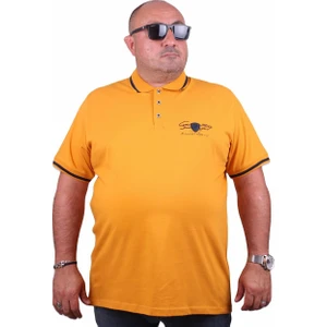 Moc Grande Mocgrande Büyük Beden Polo Yaka Tişört Casual 23419 Hardal