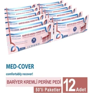 Medcover Med-Cover Bariyer Kremli Perine Vücut Mendili 50'li 12 Paket