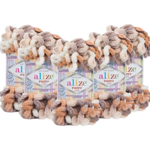 Puffy Color El Örgü Ipliği 5'li Paket - 5926 Karamel Kahve- 100 Gr. 9 Mt. Parma 769508673929
