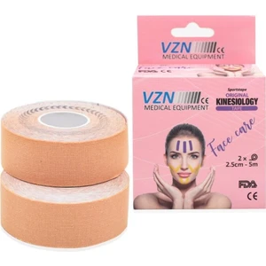 VZN Tape Ten Rengi Yüz Yoga Bandı 2 Adet 2,5cmx5mt Sporcu Kinezyo Bandı