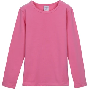 Şeker pembe Basic Mevsimlik Likralı Uzun Kollu Kız Çocuk Tişört