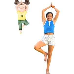 Çocuk Yoga Küpü ile 20 Adet Kartı