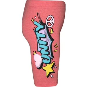 Turuncu Melanj Unity Baskılı Kız Çocuk Bisiklet Şort